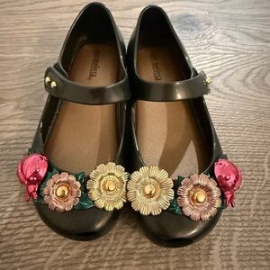 Mini Melissa Black Floral Mary Jane - Toddler Size 10